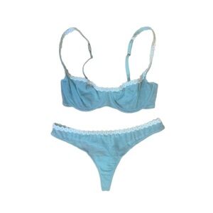 yasmin eslami paris lingere set “tamara” in glacier blue